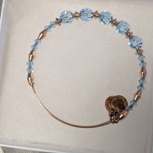 Alex and Ani Blue and Gold Dainty Bracelet (EUC)